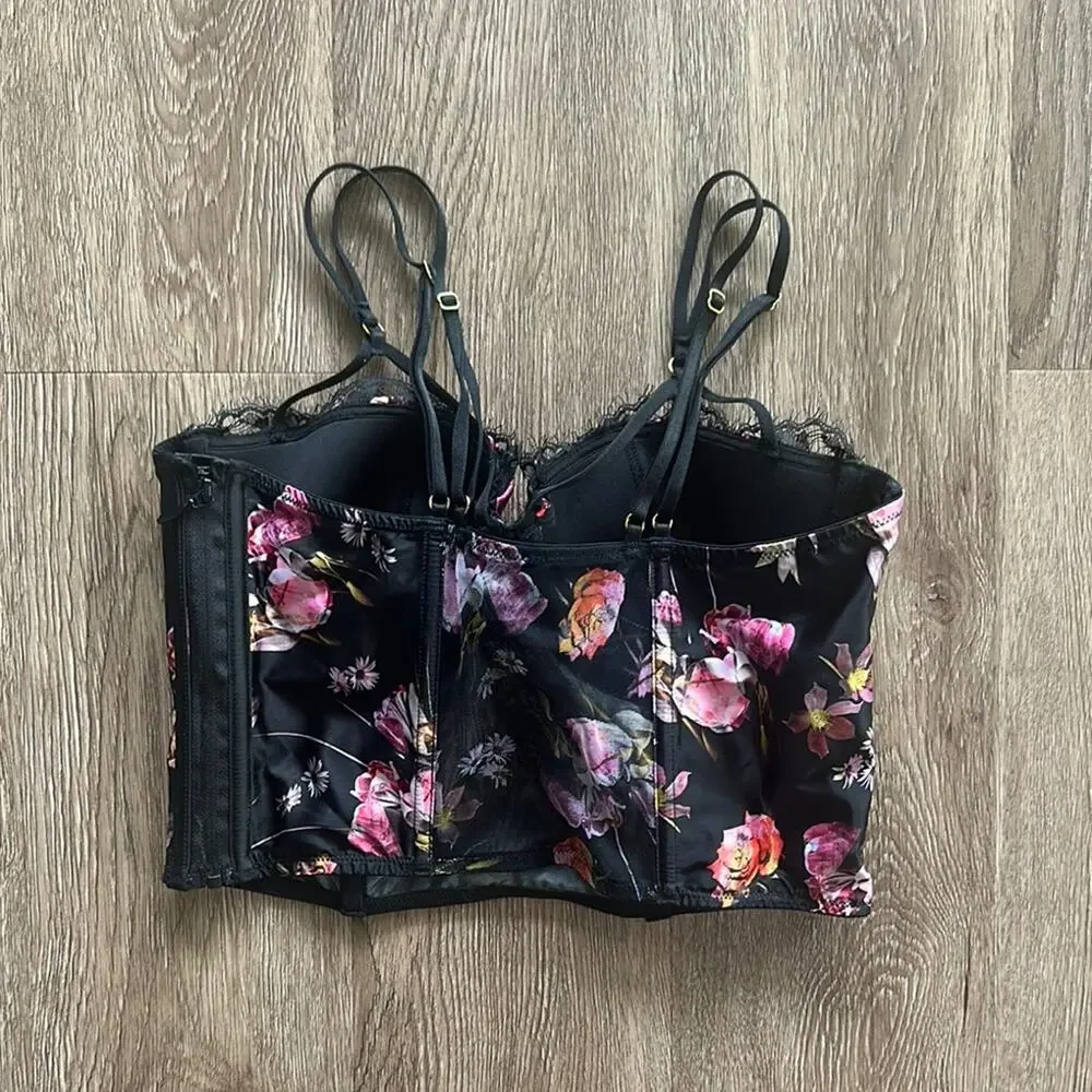 NWT Victoria's Secret Very Sexy Lightly‎ Lined Floral Bustier Size 34C